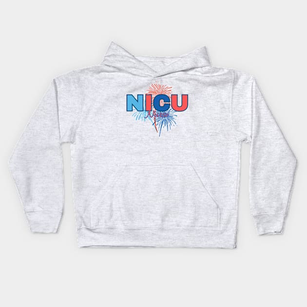 NICU Nurse, 4th of July Kids Hoodie by Sandyschicdesigns